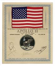 Lot Detail - Exceptionally Scarce Apollo 11 Flag Flown to ...